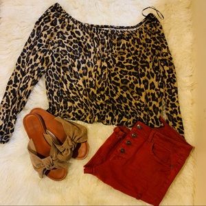 H and M ANIMAL PRINT TOP